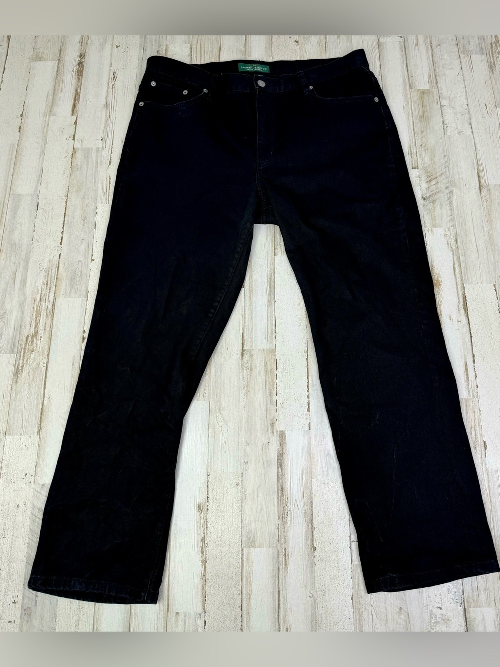 LRL Lauren Jeans Co Ralph Lauren 16 (38x29) Classic Straight Jeans Black - Picture 2 of 10